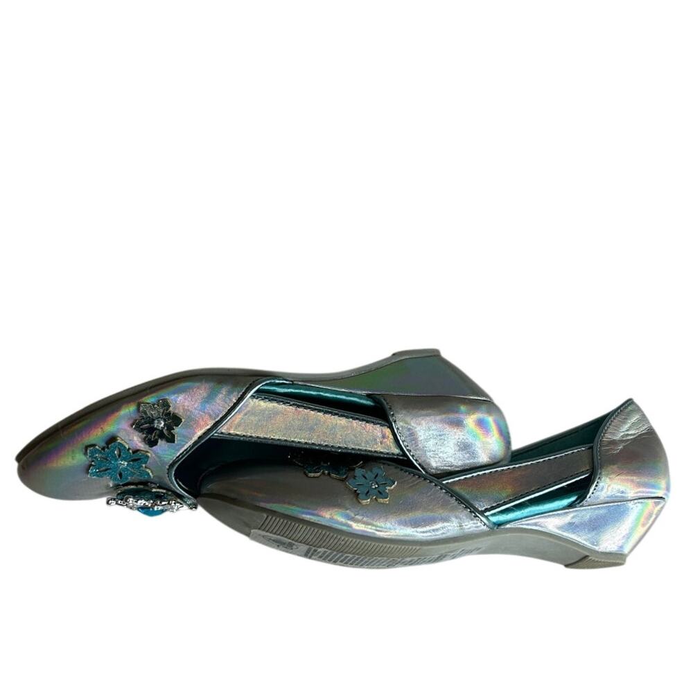 NWT Disney Elsa Halloween dress up flats iridescent silver decorative snowflake - Picture 2 of 8
